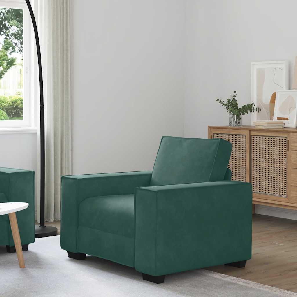 2-Personers Sofa Velour - 59 cm / Mørkegrøn