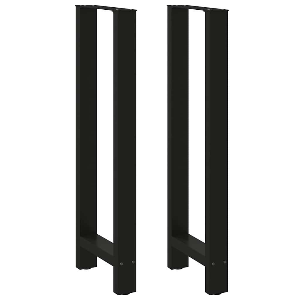 vidaXL barbordsben sort 2 stk. 50x(110-111) cm stål