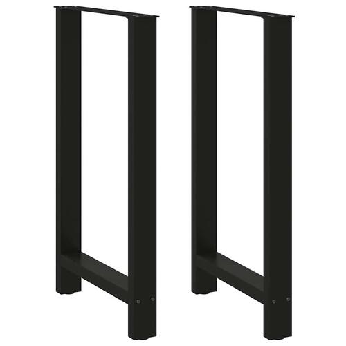 Sofabordben 2 stk. 60x(100-101) cm stål sort