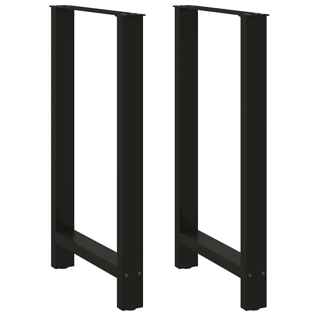 Sofabordben 2 stk. 60x(100-101) cm stål sort