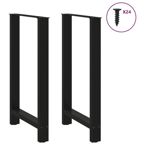 Sofabordben 2 stk. 60x(100-101) cm stål sort