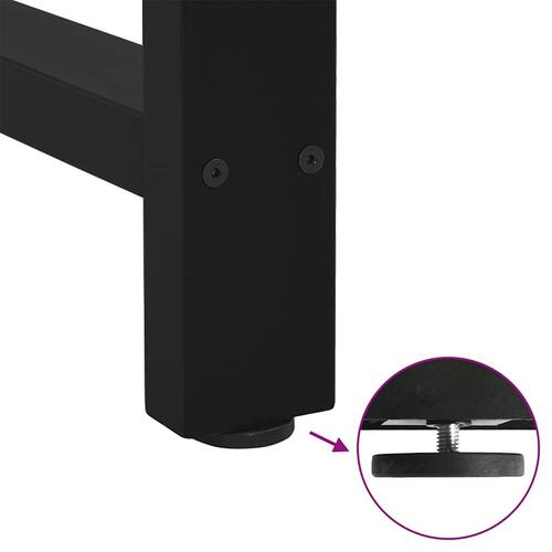 Sofabordben 2 stk. 60x(100-101) cm stål sort