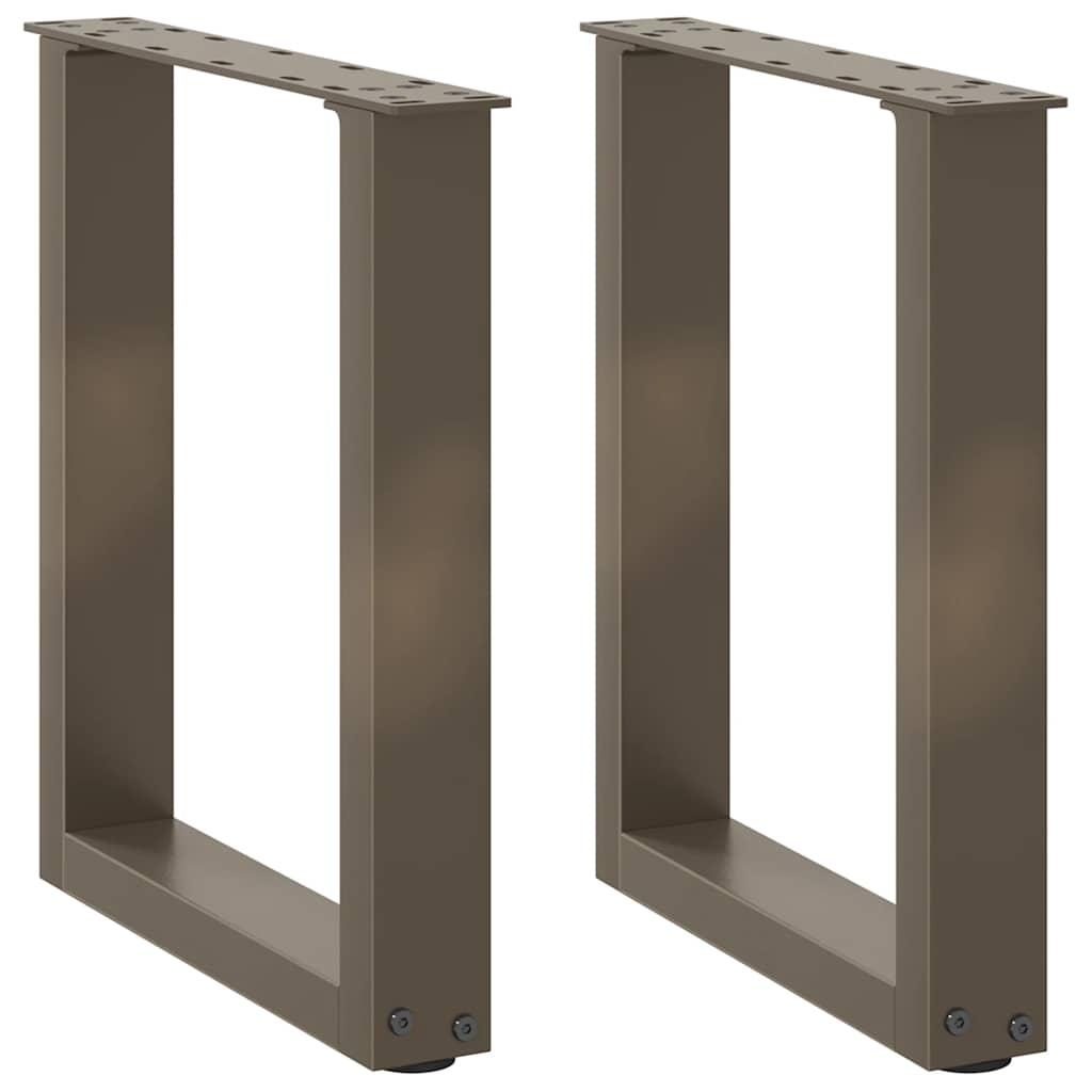 Sofabordsben U-formet 2 stk. naturstål 28 x (42-43) cm stål