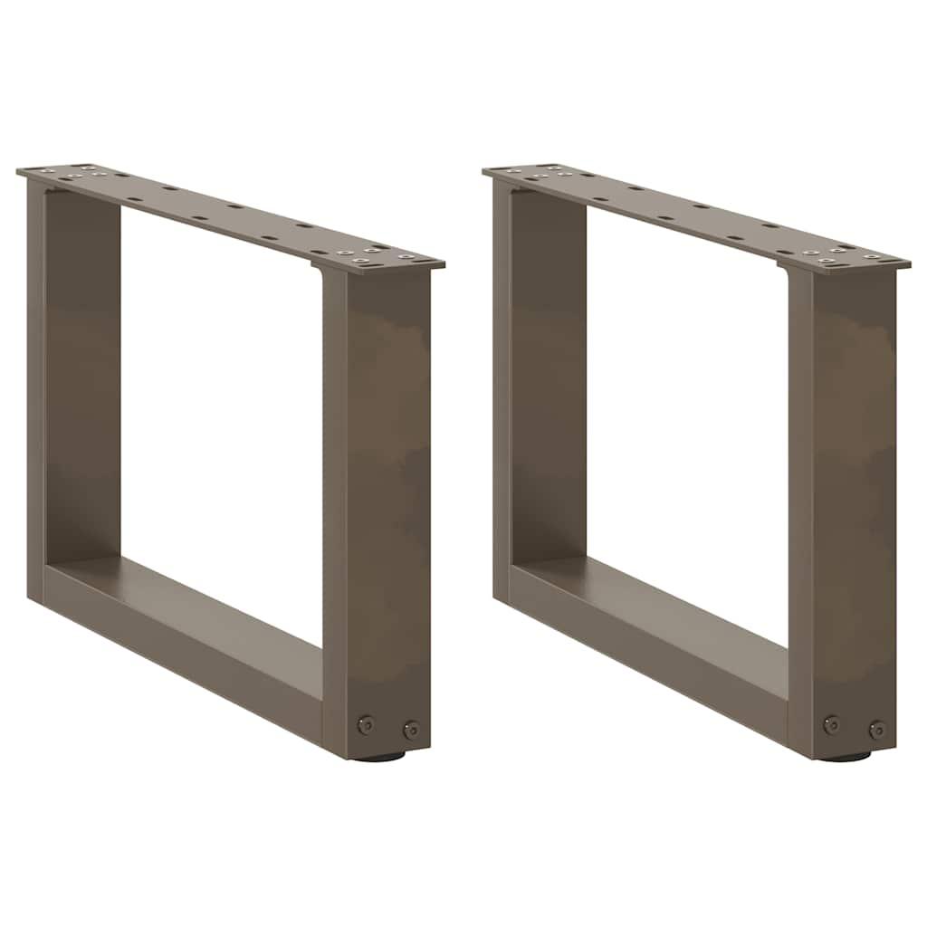 Sofabordsben U-formet 2 stk. naturstål 50x(30-31) cm stål