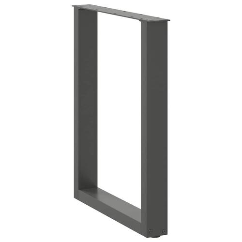 Spisebordsben U-formet 2 stk. naturstål 70x(72-73) cm stål