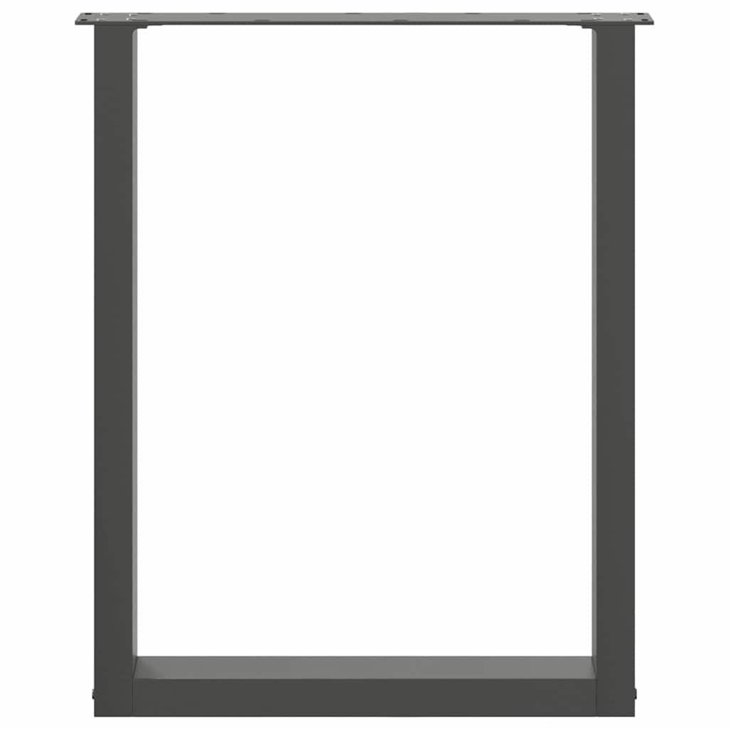 Spisebordsben U-formet 2 stk. naturstål 70x(72-73) cm stål