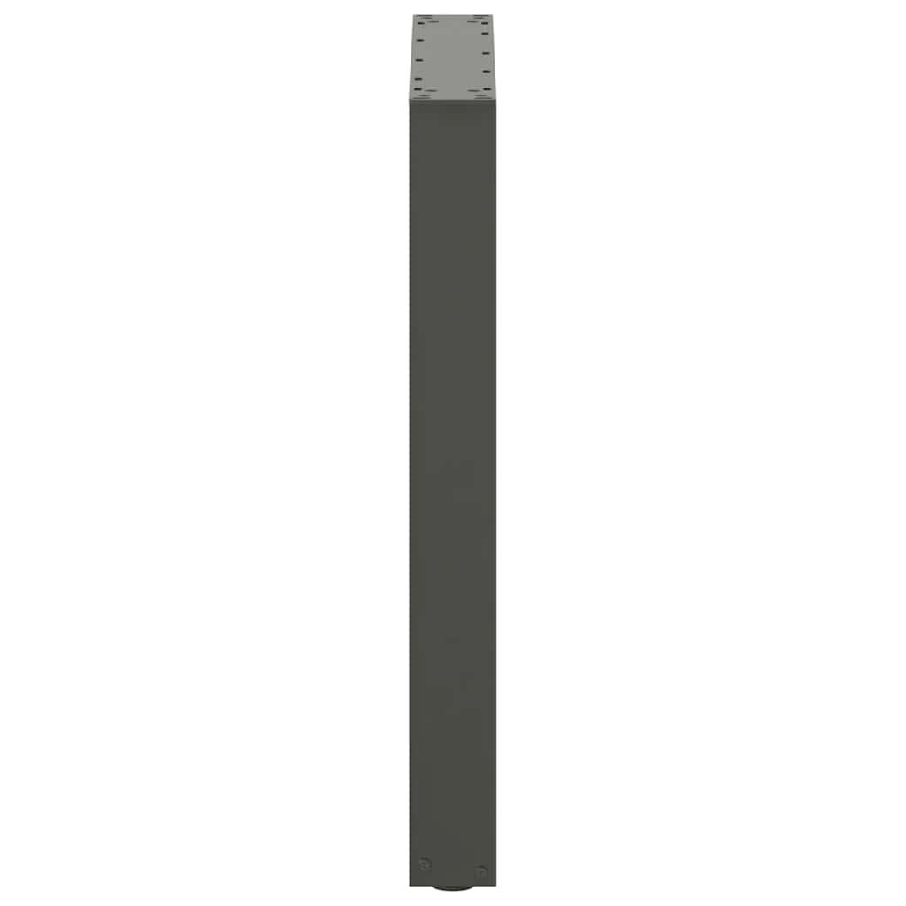 Spisebordsben U-formet 2 stk. naturstål 70x(72-73) cm stål