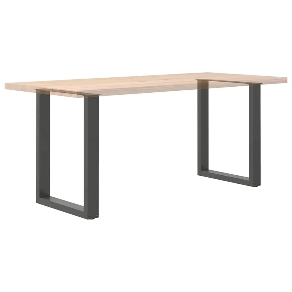 Spisebordsben U-formet 2 stk. naturstål 70x(72-73) cm stål