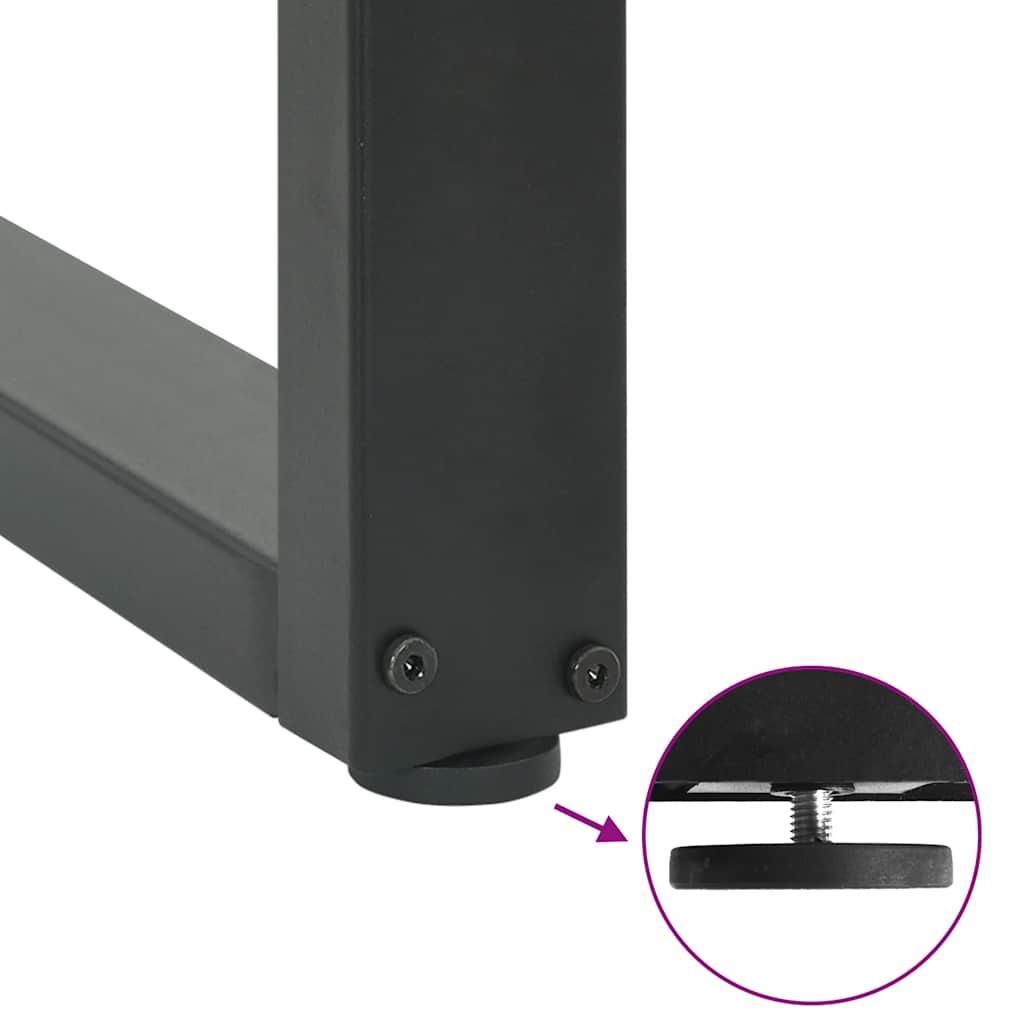 Spisebordsben U-formet 2 stk. naturstål 70x(72-73) cm stål