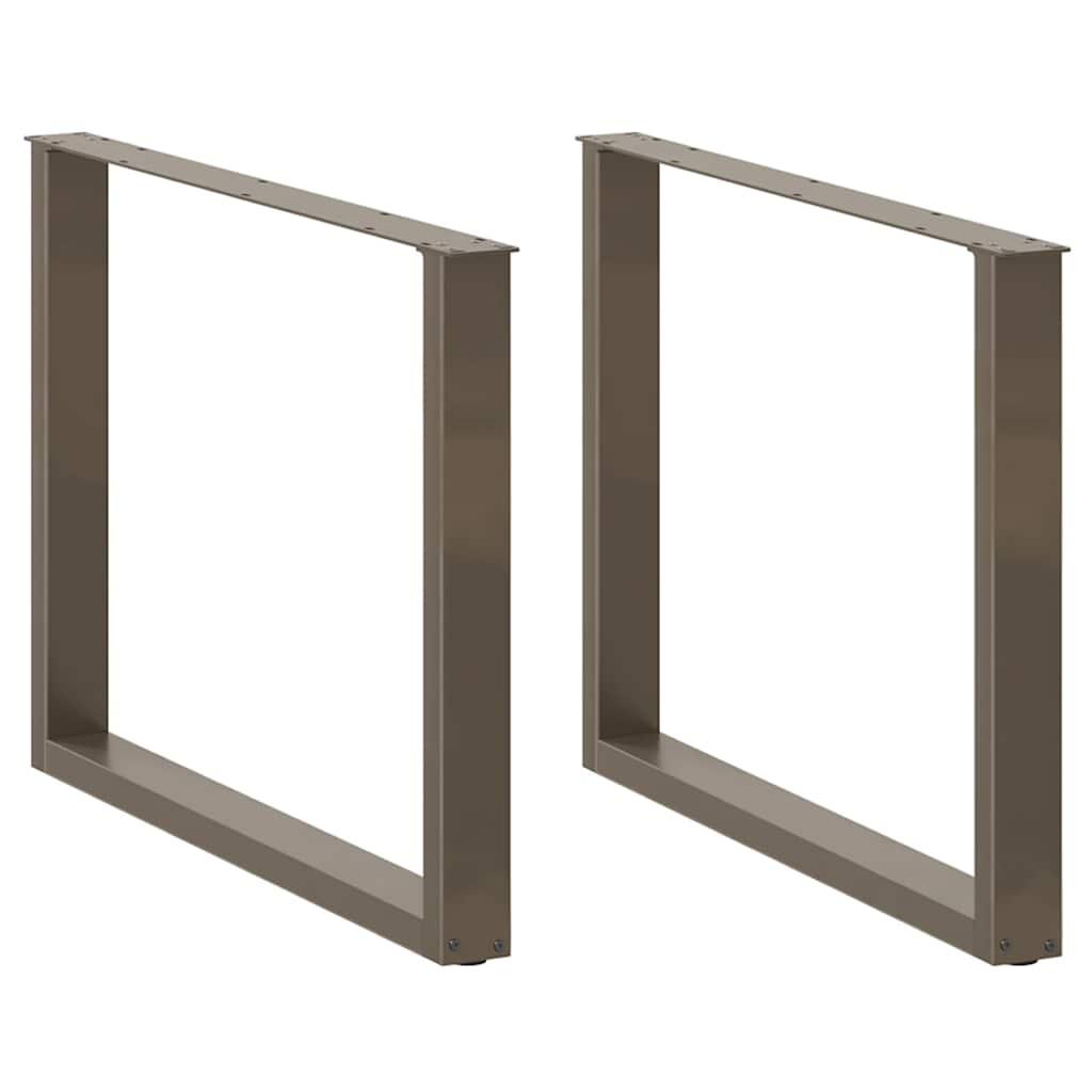 Spisebordsben U-formet 3 stk. naturstål 100x(72-73) cm stål