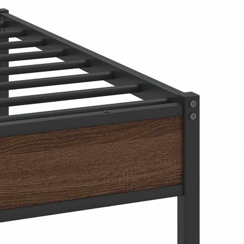 Sengeramme med sengegavl 107 x 203 cm - brunt egetræ