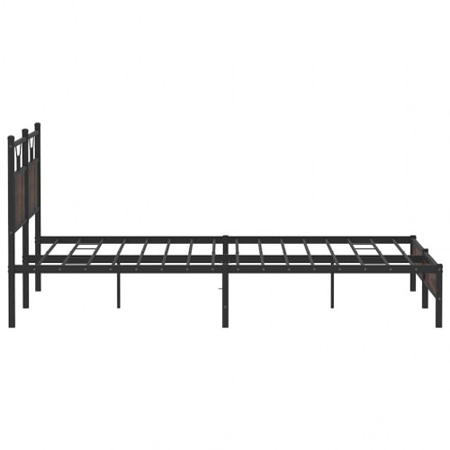 Sengeramme med sengegavl 183 x 213 cm uden madras - brun egetræ