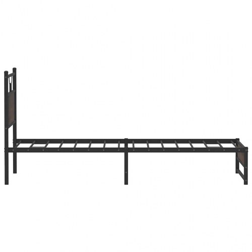 Sengeramme 90 x 190 cm med sengegavl - brunt egetræ