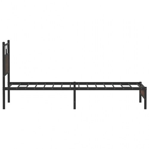 Sengeramme 80 x 200 cm uden madras med sengegavl - brun egetræ