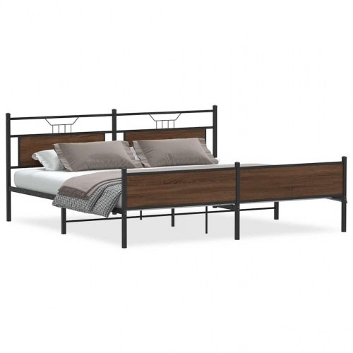 Sengeramme uden madras 200 x 200 cm - brun egetræsfarve