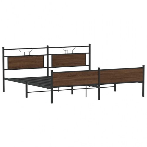 Sengeramme uden madras 200 x 200 cm - brun egetræsfarve