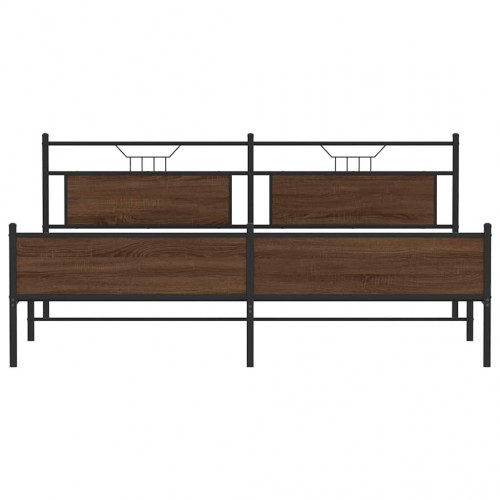 Sengeramme uden madras 200 x 200 cm - brun egetræsfarve
