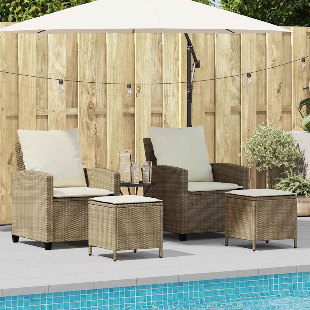 Sofasæt Til Haven 4 Dele Med Hynder Polyrattan - Beige / Cremefarvet