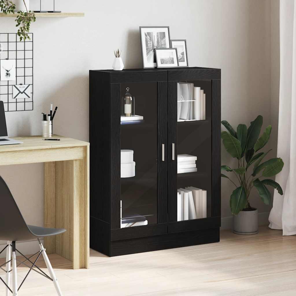 Bogskab 82,5x30,5x115 cm konstrueret trÃ¦ sort egetrÃ¦sfarve