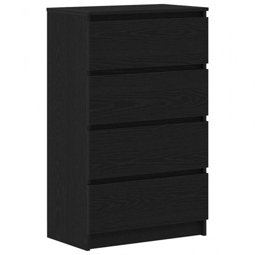 Skænk med 4 skuffer - 60×35×98,5 cm, sort egetræsfarve