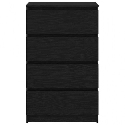 Skænk med 4 skuffer - 60×35×98,5 cm, sort egetræsfarve