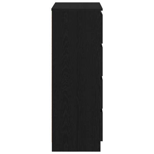 Skænk med 4 skuffer - 60×35×98,5 cm, sort egetræsfarve