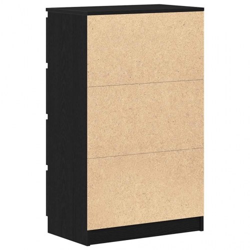Skænk med 4 skuffer - 60×35×98,5 cm, sort egetræsfarve