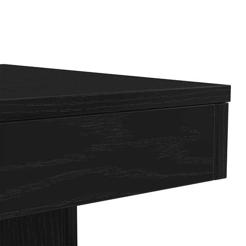 Sofabord med LED-lys 50x50x40 cm sort egetræsfarve