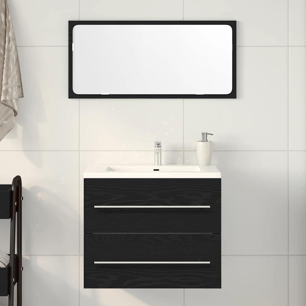 Badeværelsesvaskeskab 60x38,5x48 cm konstrueret træ sort egetræ