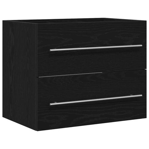 Badeværelsesvaskeskab 60x38,5x48 cm konstrueret træ sort egetræ
