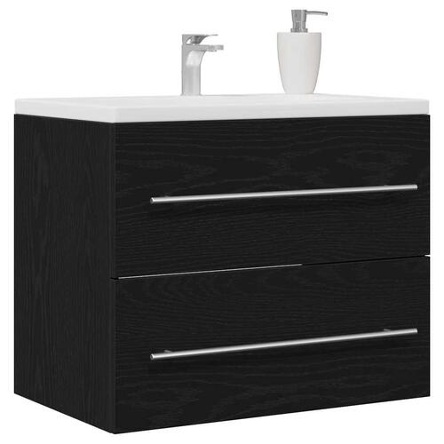 Badeværelsesvaskeskab 60x38,5x48 cm konstrueret træ sort egetræ