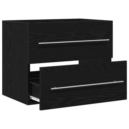 Badeværelsesvaskeskab 60x38,5x48 cm konstrueret træ sort egetræ