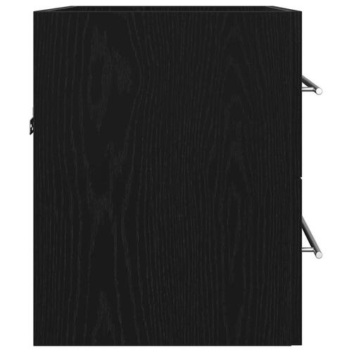 Badeværelsesvaskeskab 60x38,5x48 cm konstrueret træ sort egetræ