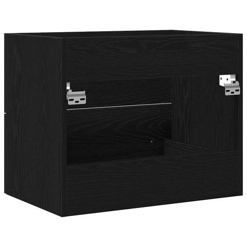 Badeværelsesvaskeskab 60x38,5x48 cm konstrueret træ sort egetræ