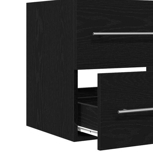 Badeværelsesvaskeskab 60x38,5x48 cm konstrueret træ sort egetræ