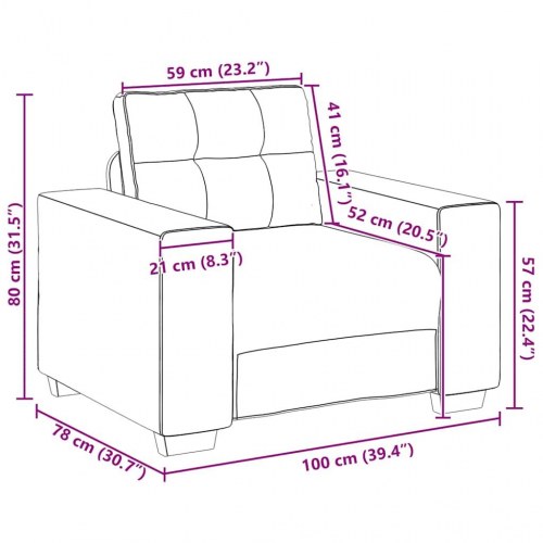 Sofastol 60 cm fløjl mørkegrå