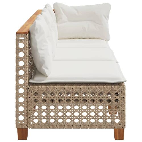 3-personers havesofa med hynder polyrattan beige
