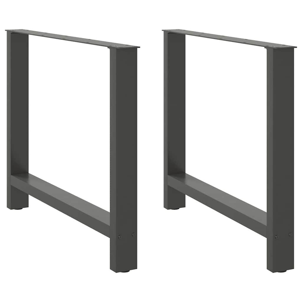 Spisebordsben antracit 2 stk. 100x(72-73) cm stål