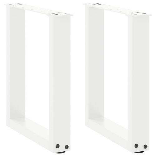 Sofabordben U-formet 2 stk. 28x(42-43) cm stål hvid
