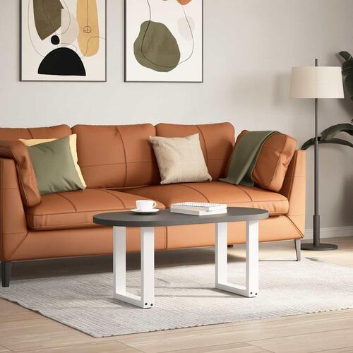 Sofabordben U-formet 2 stk. 28x(42-43) cm stål hvid