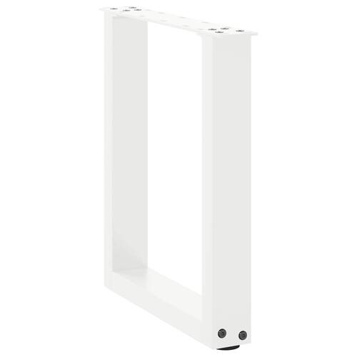 Sofabordben U-formet 2 stk. 28x(42-43) cm stål hvid