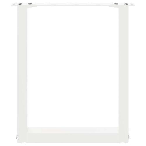 Sofabordben U-formet 2 stk. 28x(42-43) cm stål hvid