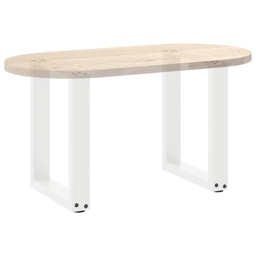 Sofabordben U-formet 2 stk. 28x(42-43) cm stål hvid