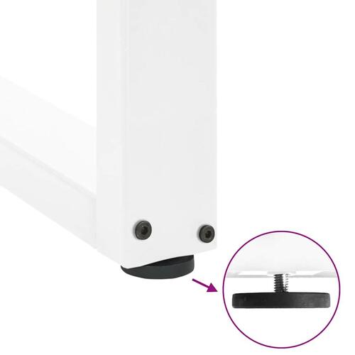 Sofabordben U-formet 2 stk. 28x(42-43) cm stål hvid