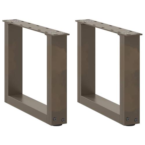 Sofabordben U-formet 2 stk. naturstål 40x(30-31) cm stål