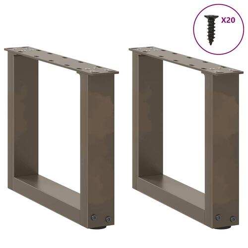 Sofabordben U-formet 2 stk. naturstål 40x(30-31) cm stål