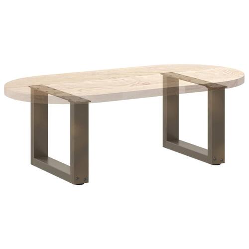 Sofabordben U-formet 2 stk. naturstål 40x(30-31) cm stål
