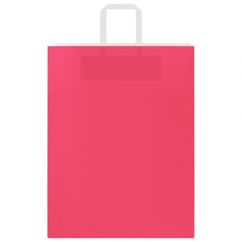 Papirposer med håndtag 50 stk. - 32×12×42 cm, lyserød