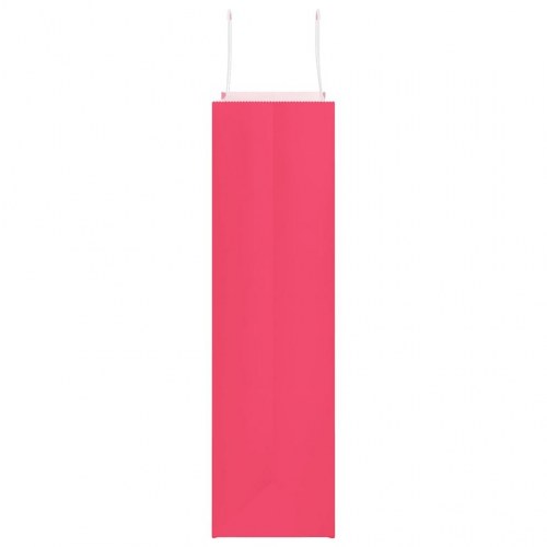 Papirposer med håndtag 50 stk. - 32×12×42 cm, lyserød