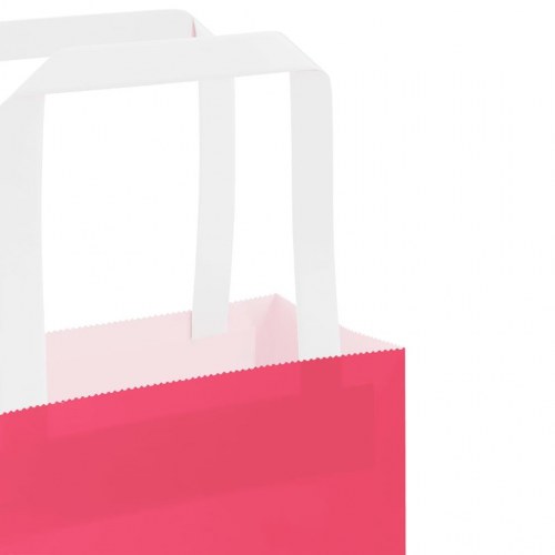 Papirposer med håndtag 50 stk. - 32×12×42 cm, lyserød